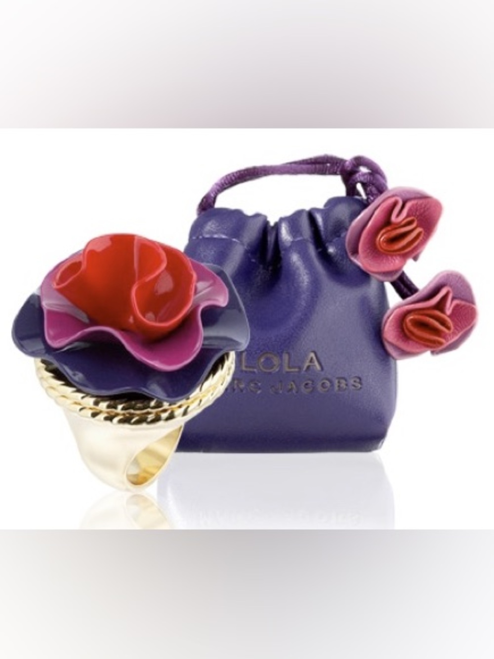 Marc Jacobs Lola Solid Perfume Flower Ring Gift Set New